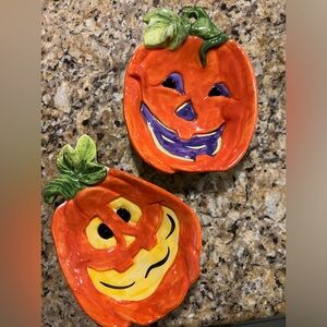 Halloween pumpkin candy dishes